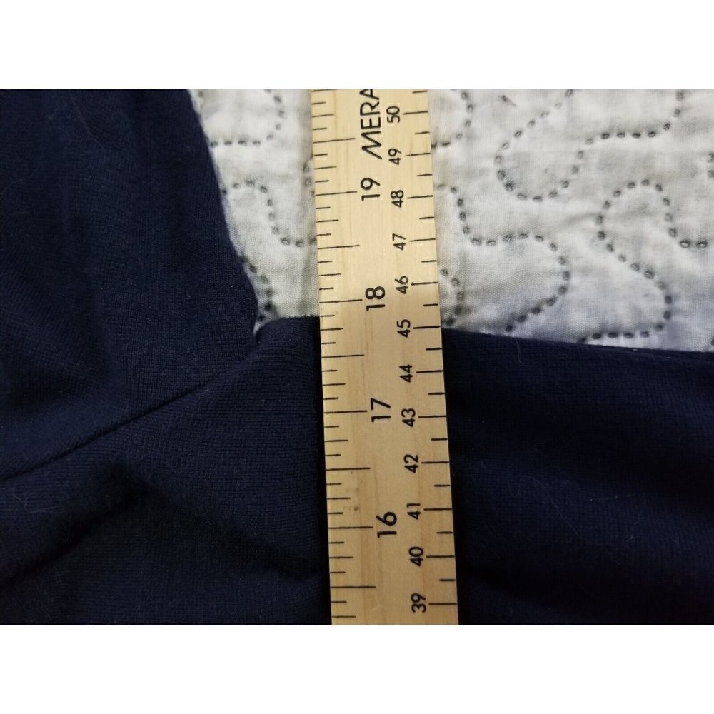 Fifteen Twenty Navy Side Zip Sweater Jacket Lambs Leather Arm Size Small - Picture 8 of 8